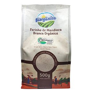 Farinha de Mandioca Branca Orgânica Biorgânica 500g