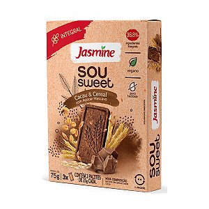 Biscoito Integral Cacau e Cereais Sou Sweet Jasmine 75g