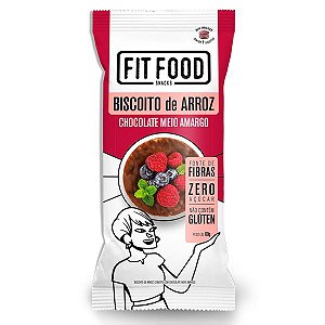 Biscoito de Arroz Cobertura Chocolate Amargo Fit Food 60g