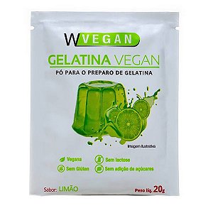 Gelatina Vegana sabor Limão Wvegan 20g