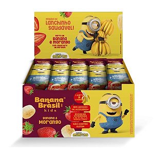 Barrinhas de Banana com Morango Minions Banana Brasil cx 20 un