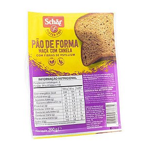 Pão de Forma Maçã e Canela Sem Glúten Schar 200g