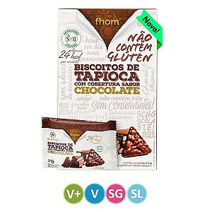 Biscoito de Tapioca Cobertura de Chocolate Fhom 60g