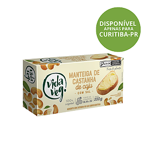 Manteiga de Castanha de Caju Tablete Vida Veg 200g | Creme Vegetal Vegano