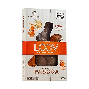 Coelho de Chocolate Caramelo com Biscoito Chocolife 100g