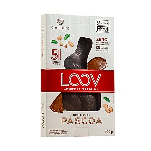 Coelho de Chocolate Amêndoas e Flor de Sal Chocolife 100g