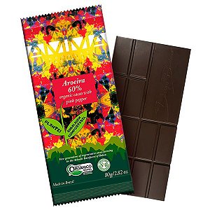 Chocolate Orgânico Pimenta Rosa AMMA Caixa 6 un
