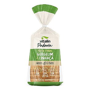 Pão de Forma Gergelim e Linhaça Sem Glúten Vitalin 300g