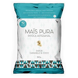 Pipoca Artesanal Caramelo e Coco Mais Pura 150g