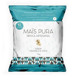 Pipoca Artesanal Caramelo e Coco Mais Pura 75g