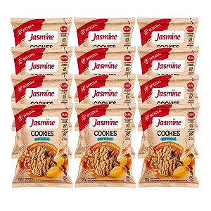 Cookies Zero Açúcar Damasco e Chocolate Jasmine 120g Kit 12 un