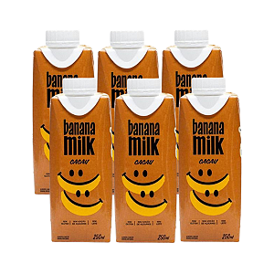 Bebida Vegetal Banana Milk Cacau 250ml Kit 6un