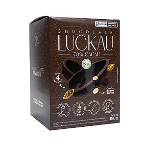 Ovo Páscoa Chocolate 70% Cacau Vegano Luckau 300g
