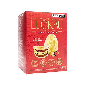 Ovo Páscoa Trufado Chocolate Branco Avelã Zero Açúcar Luckau 300g