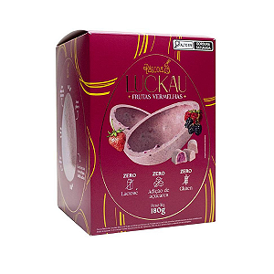 Ovo Páscoa Chocolate Branco Frutas Vermelhas Zero Açúcar Luckau 300g