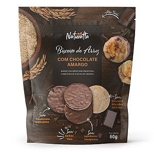 Biscoito de Arroz com Chocolate Amargo Naturatta 60g