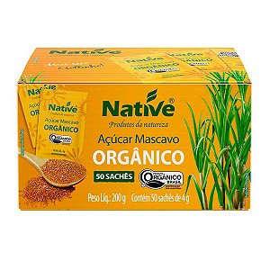 Açúcar Mascavo Orgânico Caixa 50 sachês Native