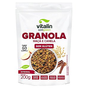 Granola Maçã e Canela Integral Sem Glúten Vitalin 200g