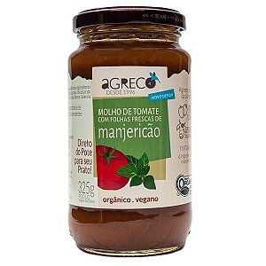 Molho Orgânico de Tomate Manjericão Agreco 325g