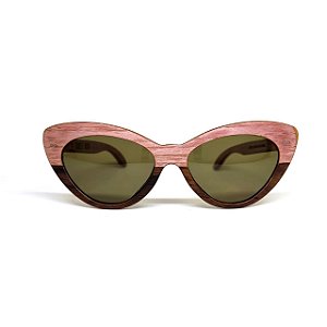 Óculos de madeira feminino Nina - Rosa