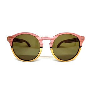 Óculos de madeira feminino Puris - rosa