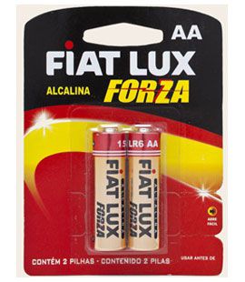 Pilha Fiat Lux Alcalina AA Pequena C/2