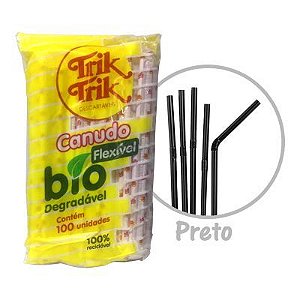 Canudo Trik Trik Bio Flex Black C/100