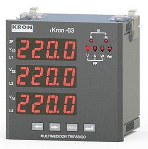 IKRON 03 MULTIMEDIDOR SEM MEMÓRIA DE MASSA 96X96MM JK20022265100 KRON MEDIDORES