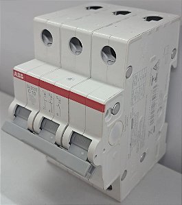 SJ203T-C10 MINI DISJUNTOR 3 PÓLOS 10A CURVA C 5kA/3kA em 220V/380V 2TAZ144300R0104ABB