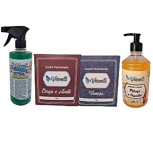 Combo - 1 Sabonete Pitanga e Orquídea + 2 Sachê Perfumado Veneza e Cereja e Avelã + 1 Multiuso