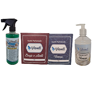 Combo - 1 Sabonete Pitanga e Veneza + 2 Sachê Perfumado Veneza e Cereja e Avelã + 1 Multiuso