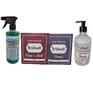 Combo - 1 Sabonete Pitanga e Veneza + 2 Sachê Perfumado Veneza e Cereja e Avelã + 1 Multiuso
