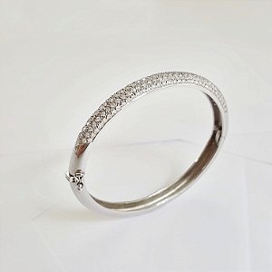 Pulseira Elegance Bombê Ouro Branco e Diamantes