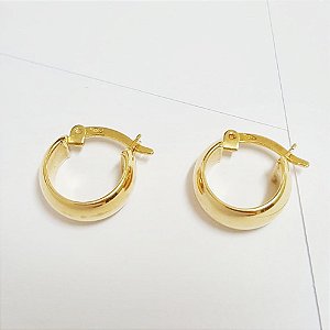 Argola Lisa em Ouro Amarelo / 14 mm