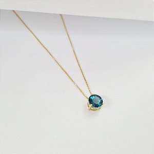 Corrente c/ Ponto de Luz Topázio London em Ouro Amarelo