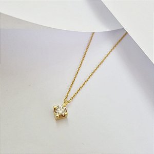 Corrente c/ Ponto de Luz Diamante em Ouro Amarelo 18 k.