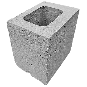 Meio bloco de concreto 14x19x19Cm