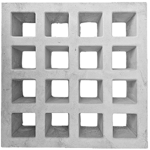 Elemento vazado 16 Furos 39x39x07Cm