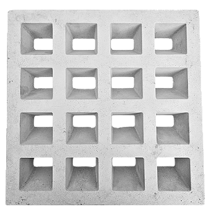 Elemento vazado 16 Furos Antí-Chuva 39x39x07Cm