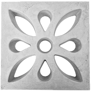 Elemento vazado Flor 39x39x07Cm