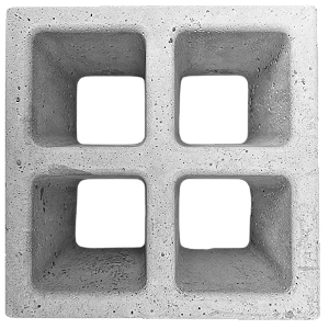 Elemento vazado 4 Furos 24x24x10Cm