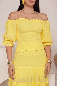 Blusa Ciganinha Feminina Ombro A Ombro 100% Algodão Verão