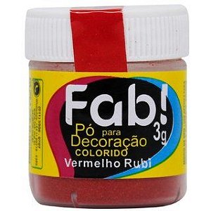 Pó Para Decoração Vermelho Rubi Cintilante 3G FAB