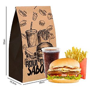 Saco Kraft Delivery 18x30 Impresso c/100