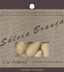 Incenso Cia de Aroma Natural Cone Cascata - Sálvia Branca