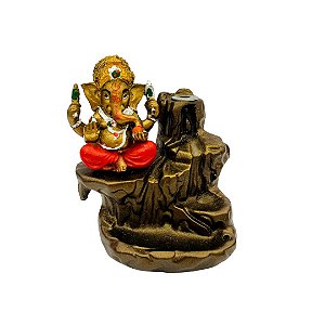 Incensário Cascata Ganesha Vermelho 10cm
