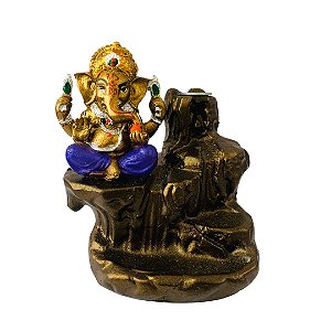Incensário Cascata Ganesha Roxo 10cm
