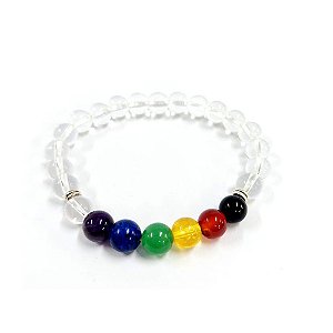 Pedra Cristal Pulseira 7 Chakras