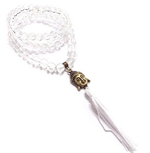 Japamala Pedra Cristal com Buda na Ponta - 108 contas