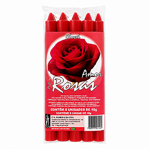 Vela Flovel Perfumada Palito - Rosas 15cm